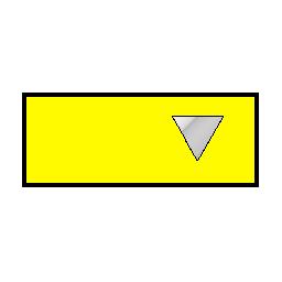 a silver triangle on a yellow bar