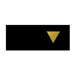 a gold triangle on a black bar