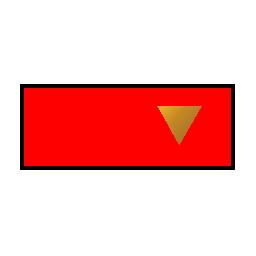 a bronze triangle on a red bar